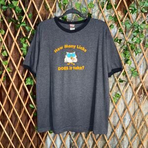 Vintage Y2K Tootsie pop candy promo owl how many licks shirt